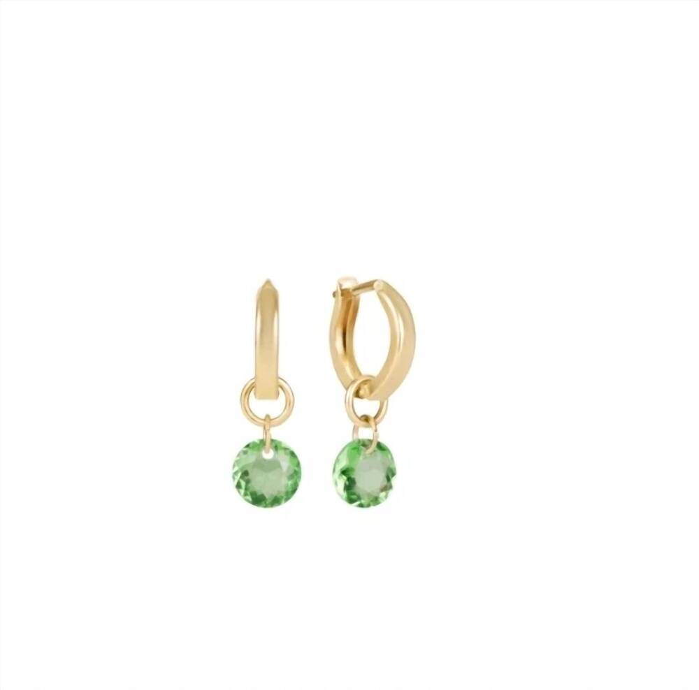 NEW ENEWTON women's huggie reflection small charm hoop earrings in light green